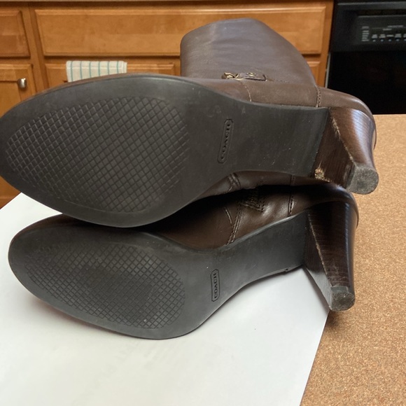 Coach Addie Semi Mate Leather Heel Boots - Picture 11 of 16